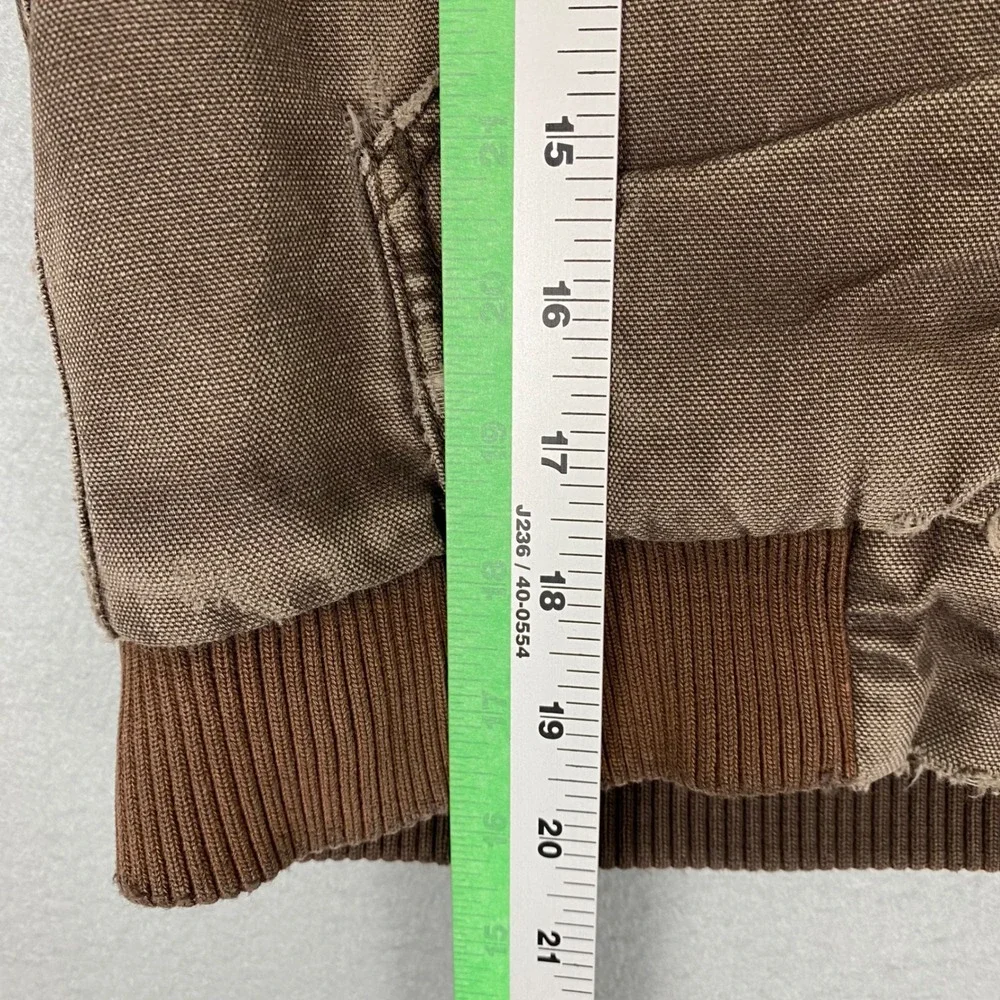 Carhartt Active Duck Canvas Quilted Lined Hooded Jacket Kids S 7-8 Brown